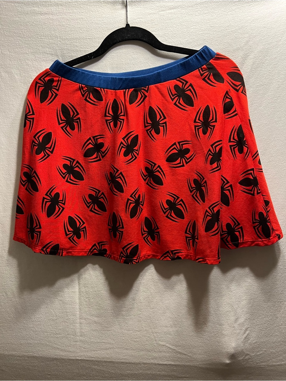 Marvel Red Spider-Print Skirt with Blue Waistband